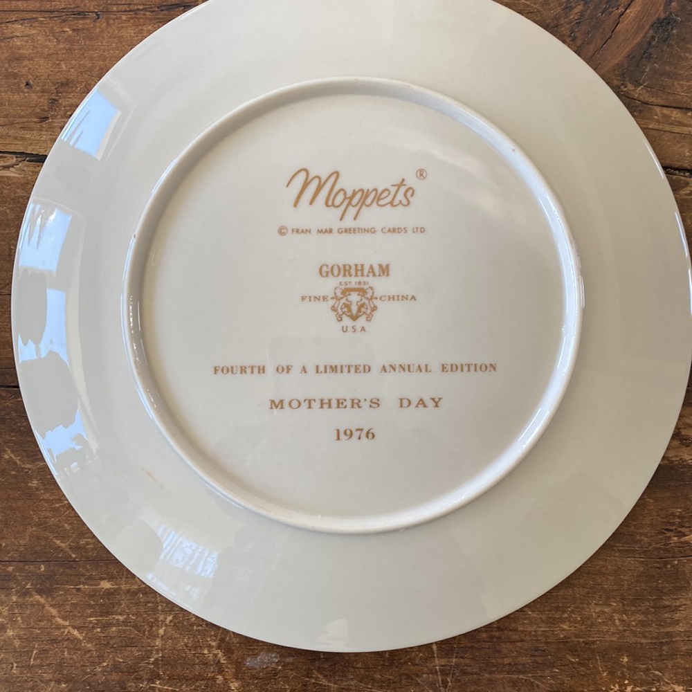 1976 Mother’s Day Fran Mar Moppets Collectible Plate. - Picture 3 of 5